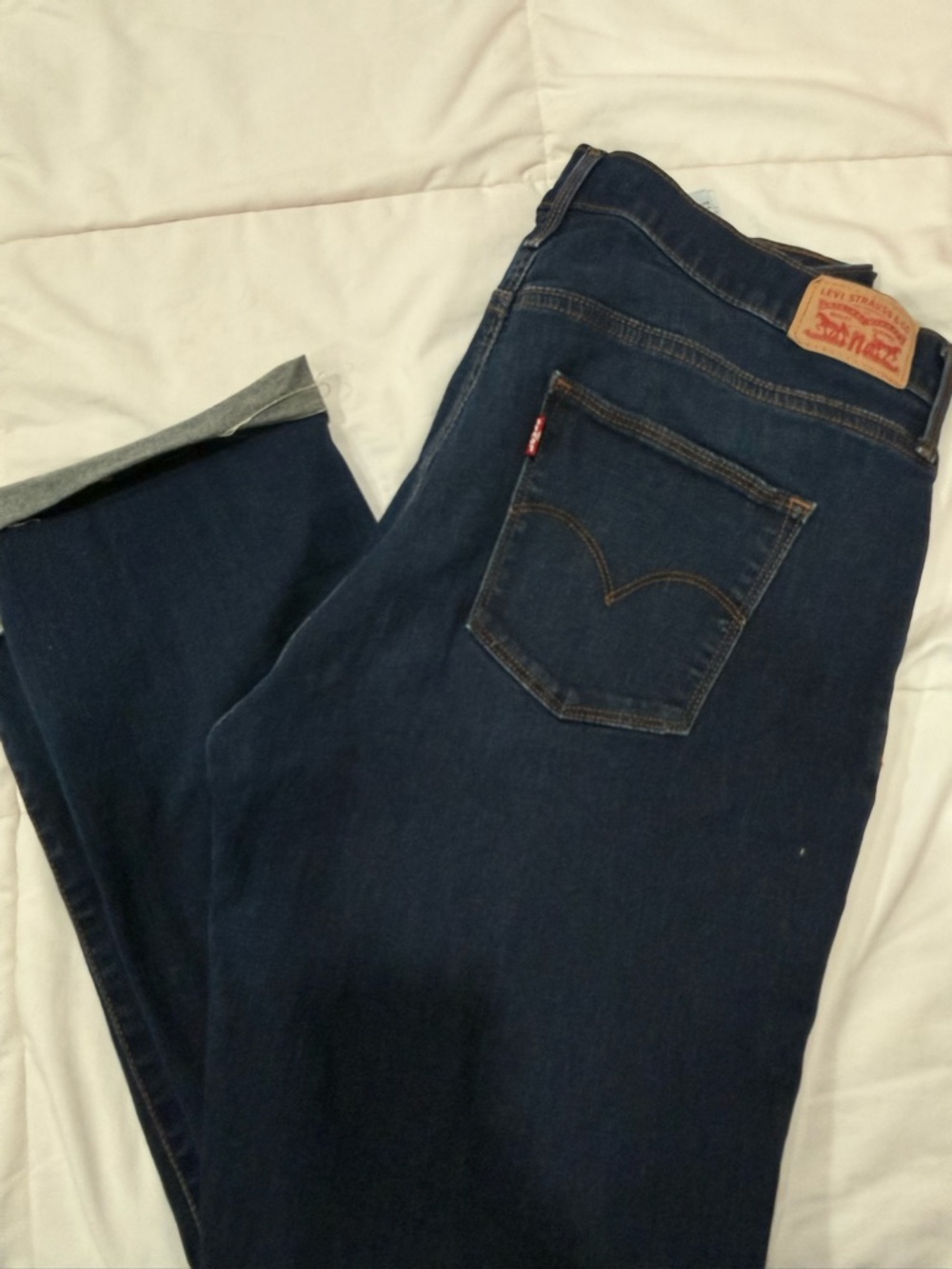 Levi's Slimming Straight Jeans - Dark Blue with Copper Stitching